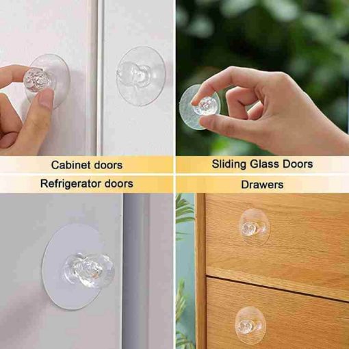 Drill Free Self-Adhesive Clear Cabinet Drawer Hook Knobs - Image 3