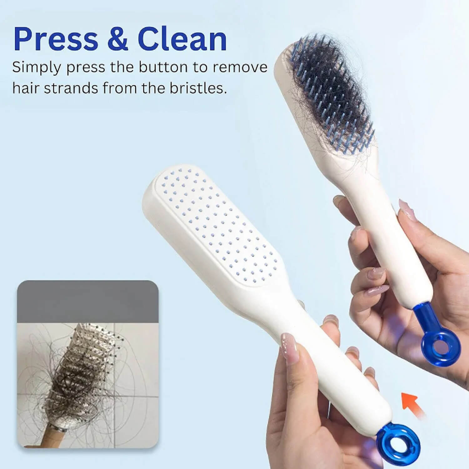 simply press & clean hair comb