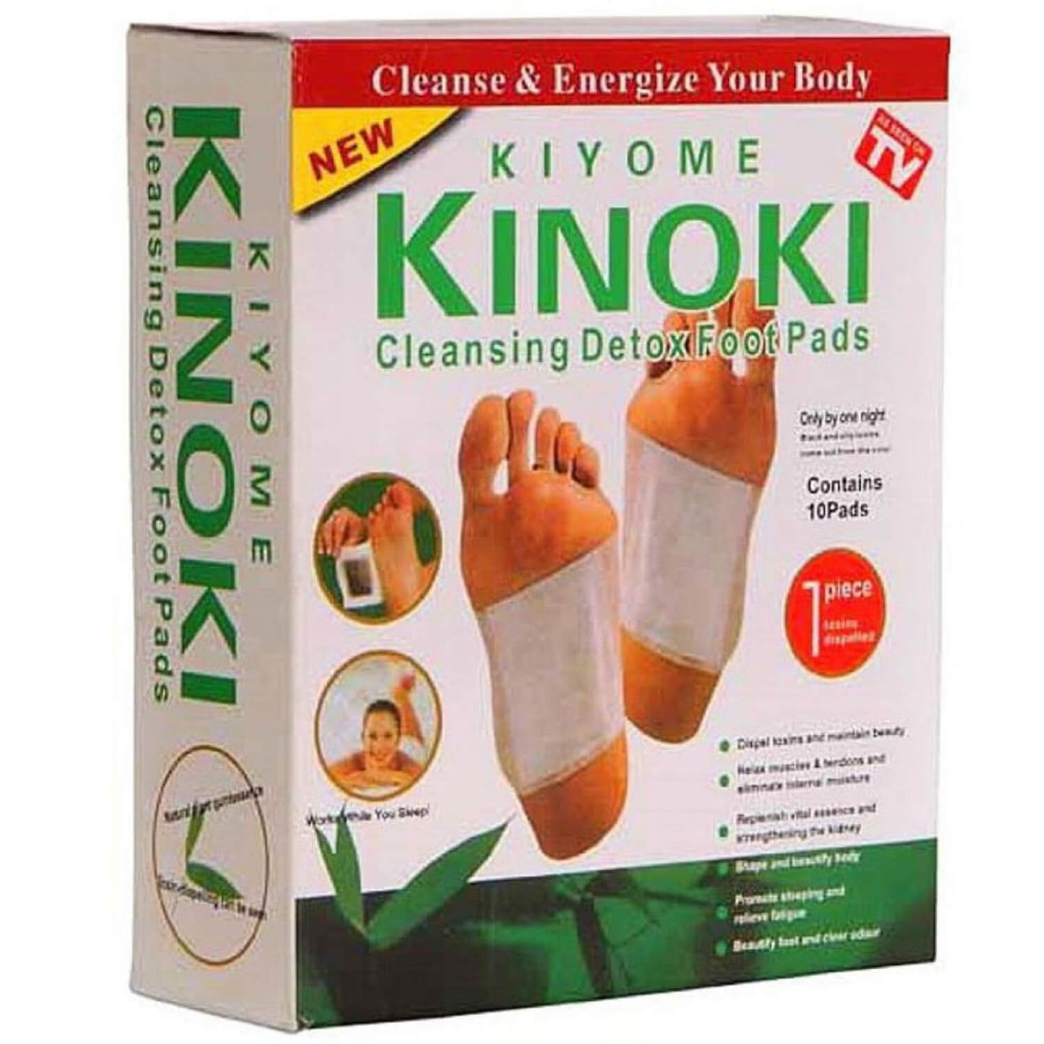 Kinoki cleansing detox foot pads, ginger & salt foot patch (5 pair, free size, white) - Image 2