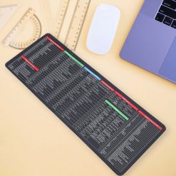 Anti-Skid Keyboard Mouse Pad with Printed Shortcut Keys & Formula for Laptop & PC