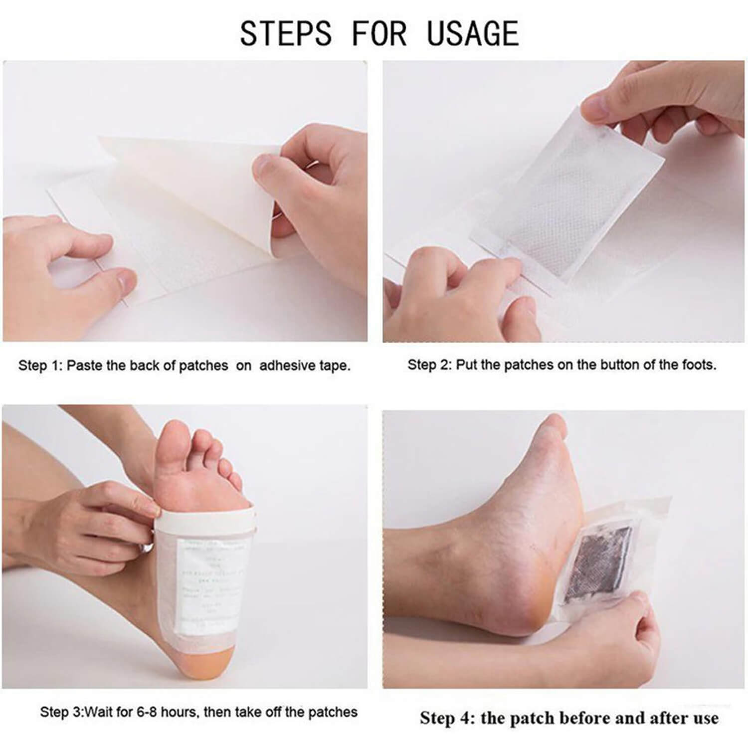 Kinoki cleansing detox foot pads, ginger & salt foot patch (5 pair, free size, white) - Image 5