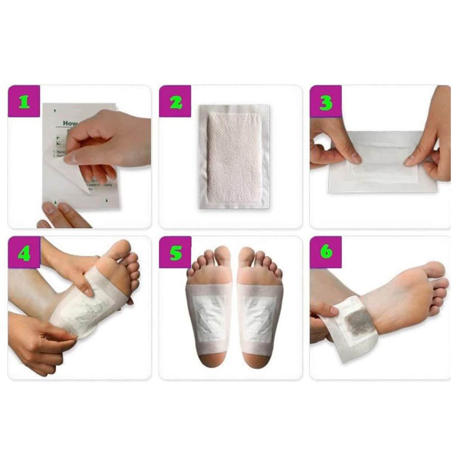 Kinoki cleansing detox foot pads, ginger & salt foot patch (5 pair, free size, white) - Image 4