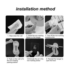 installation method of 7 in 1 no drill hooks hanger
