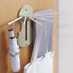 no drill hanger with 7 pull out hooks plastic material no drill require easy to stick