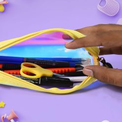 Beautiful rainbow color Rainbow Color PVC Waterproof Bag Pouch for Pen, Pencil, Stationery, Makeup Items