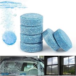 Liquid dissolves tablet for cleaning glasses, windshield, windows