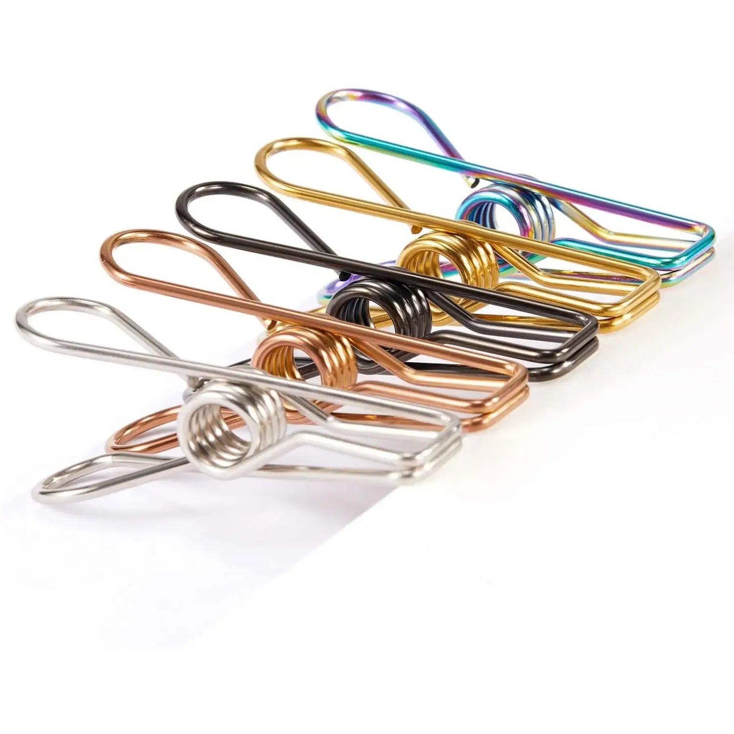 Multicolor stainless steel clothes hanging clips