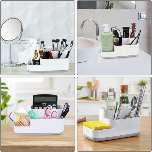 Plastic storage organizer box for cosmetics, stationery, kitchen utensils, sanitary ware, bathroom items, house items