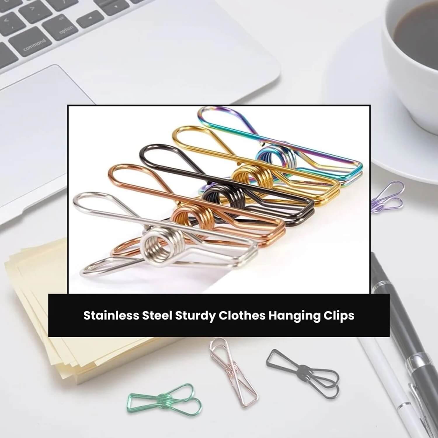 stainless steel sturdy clothes hanging clips