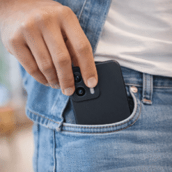 A person is on call by using Hooxar silicone mobile cover of Motorola Edge 50 Fusion 5G or Motorola G96 5G mobile