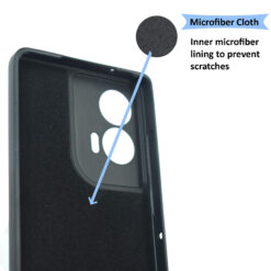 Inside microfiber cloth lining silicone back cover for Motorola Edge 50 Fusion or Motorola G96 5G mobile