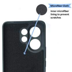 Inside microfiber cloth lining silicone back cover for Vivo V60, Vivo T4 Pro mobile