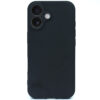 Silicone back cover for Apple iPhone 16 5G mobile with inside microfiber cloth black color