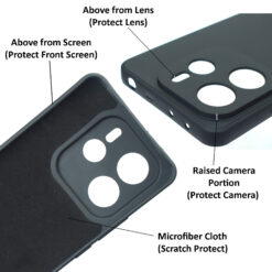 Silicone back cover for Mi Redmi Note 14 5G mobile, cover protect camera, lenses, screen and backside scratches