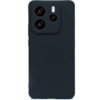Silicone back cover for Mi Redmi Note 14 5G mobile with inside microfiber cloth black color