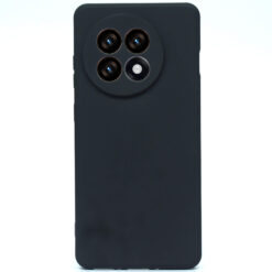 Silicone back cover for OnePlus 13R 5G mobile with inside microfiber cloth black color