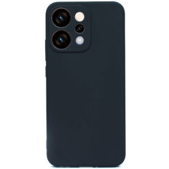 Silicone back cover for Oppo Reno 14 5G mobile with inside microfiber cloth black color