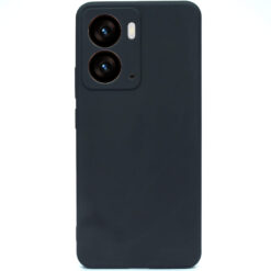 Silicone back cover for Realme P3 5G mobile with inside microfiber cloth black color