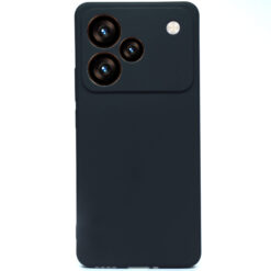 Silicone back cover for Realme P4 Pro 5G mobile with inside microfiber cloth black color