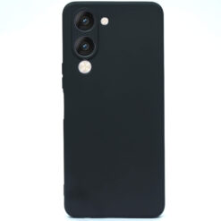 Vivo T4 Lite 5G, Vivo Y19 5G and iQOO Z10 Lite 5G silicone soft mobile back cover with inside microfiber cloth black color