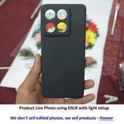 live photo of Hooxar Motorola Edge 60 Fusion 5G or Motorola Edge 60 5G mobile back cover, silicone, black, on hand