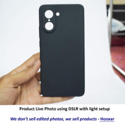 live photo of Hooxar OnePlus Nord CE 5 mobile back cover, silicone, black, on hand