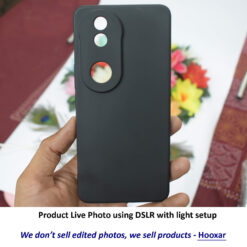 live photo of Hooxar Vivo T4R 5G or Vivo V50 5G or iQOO Z10R mobile back cover, silicone, black, on hand