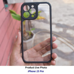 Live photo of Hooxar anti yellow mobile back cover for Apple iPhone 15 Pro mobile