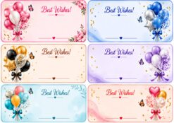 balloon printed gift box sticker