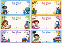 6 piece childrens education theme sticker