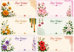 flower print gift box stickers