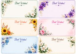 gift box sticker flower theme