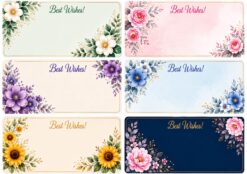 gift box sticker with flowers print