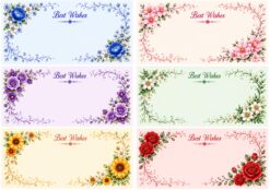 gift box sticker flowers print