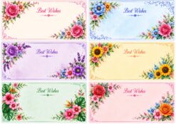flowers printed gift box sticker