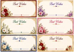 flower print gift box sticker best wishes