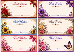 6 piece flower theme gift box sticker