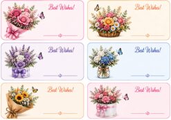 buke bouquet printed gift box sticker