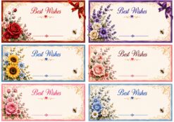 6 piece gift box sticker flower printed