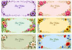 beautiful flower printed gift box sticker