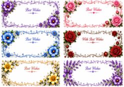 flower printed gift box stickers