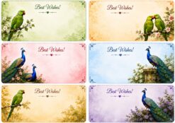 6 piece parrot peacock sticker