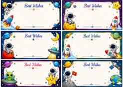 6 pieces space rocket theme sticker