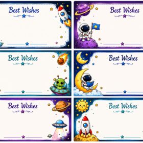 Space Rocket Sticker1 (6 Piece)